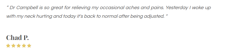 Chiropractic Castle Rock CO Chad Testimonial